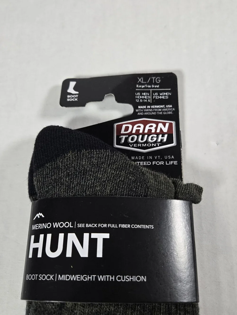 Hunt Merino Wool Hiking Boot Socks Darn Tough Mens Size Extra Large Lot Of 4 NWT